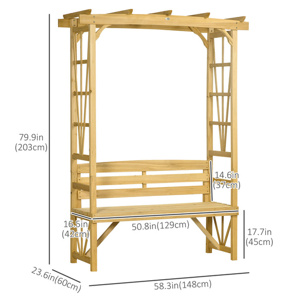 Garden arch with 2-seater bench