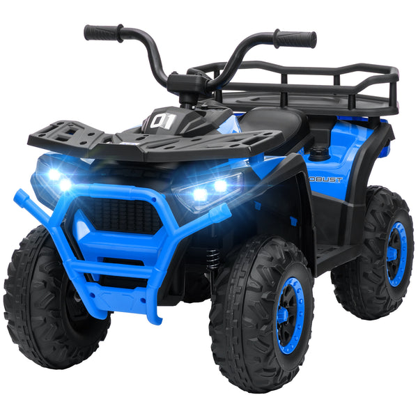 Kids ATV, 12V Battery Powered Electric Toy with Spring Suspension, Storage Basket, High &amp; Low Speed, Blue