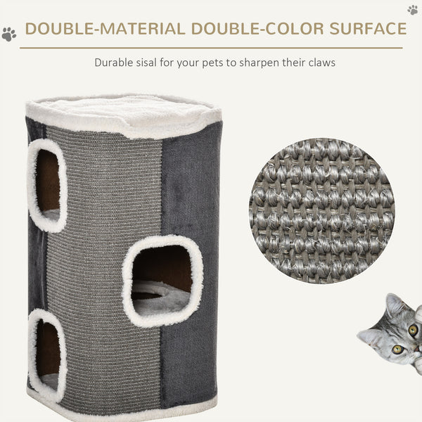 4-story cat house with scratching surface and removable cushion