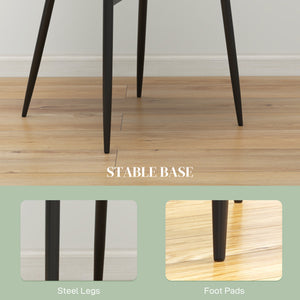 Set of 2 green upholstered kitchen chairs