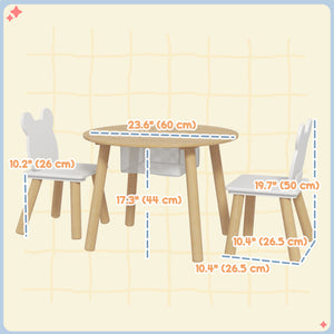 Activity table and chair set with bear-shaped chairs
