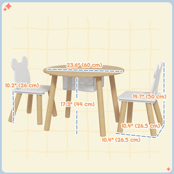 Activity table and chair set with bear-shaped chairs