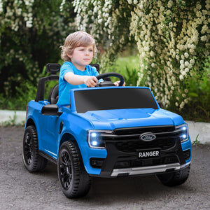 Licensed Ford Ranger 12V with remote control, spring suspension, blue