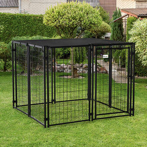 Lockable Outdoor Enclosure with Roof, Black