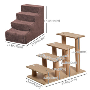 4-Step Dog Ramp with Removable Cover, Brown