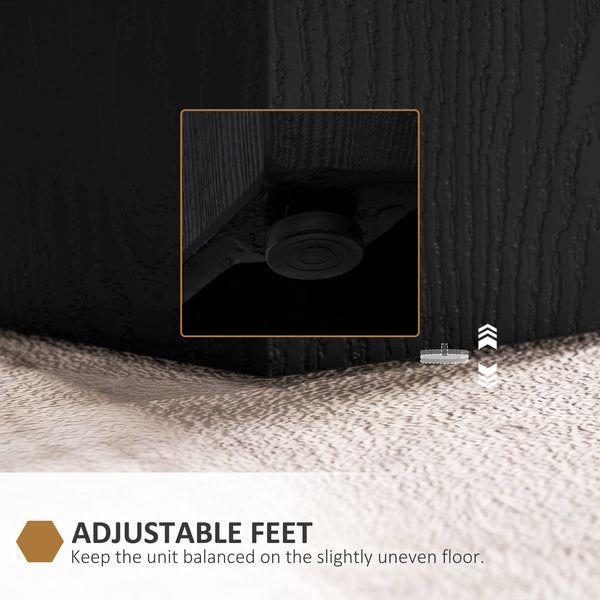 Hexagonal side table with 4 adjustable legs, black