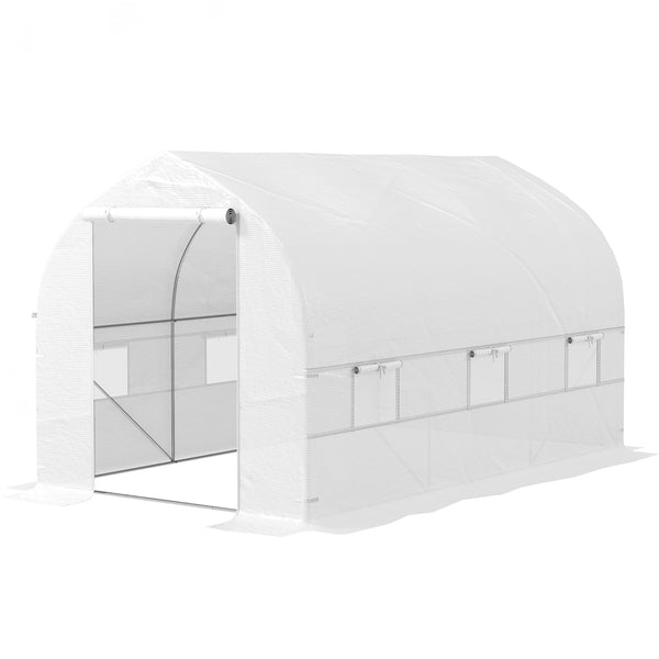Portable garden tunnel greenhouse - White
