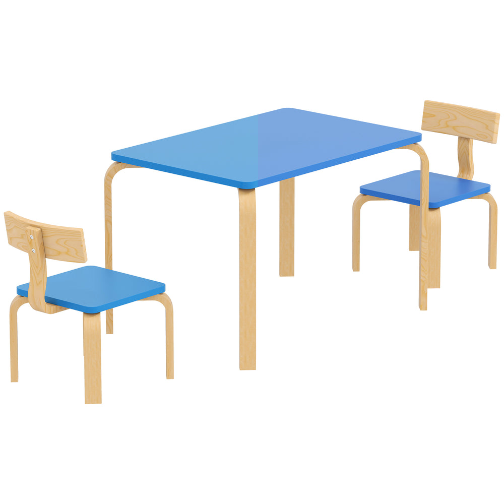 Table and 2 chairs set, blue