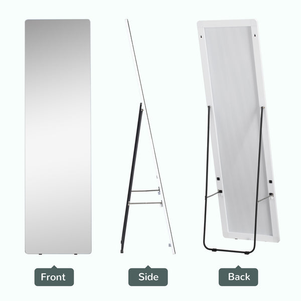 Standing, wall-mounted or table-mounted mirror with support frame, silver
