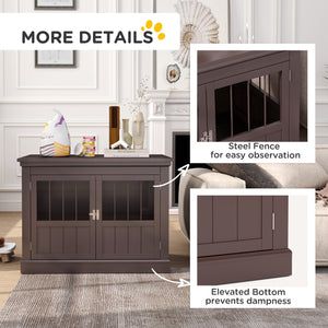 31-inch cage cabinet with three doors, coffee color