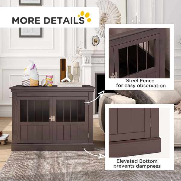 31-inch cage cabinet with three doors, coffee color