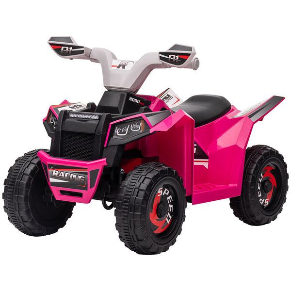 6V Quad for children with wear-resistant wheels, pink