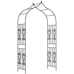 Garden arch with scrollwork design for climbing roses, vines and plants