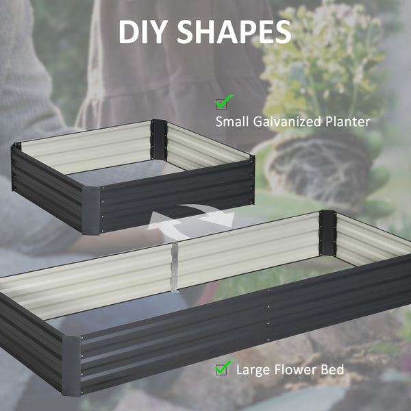 Galvanized raised planter, grey