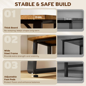 180cm computer desk with adjustable legs, modern style, brown