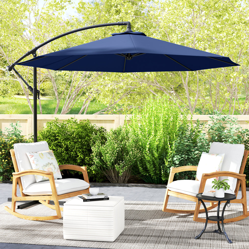 10-foot cantilever parasol, navy blue