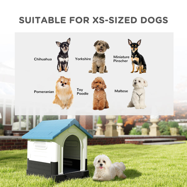 Outdoor kennel with windows and elevated base