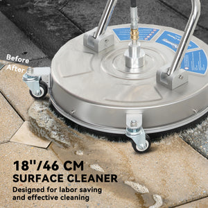 18" High Pressure Surface Cleaner with 4 Wheels