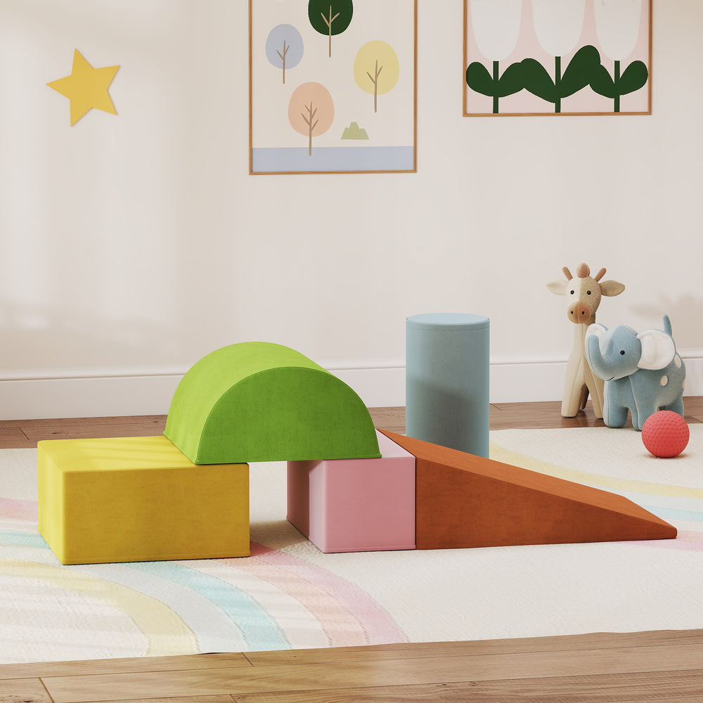 Climbing toys with removable cover for crawling and sliding, orange/green