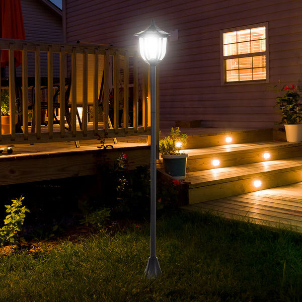 Solar-powered outdoor garden torch, 6 LEDs, water-resistant