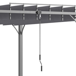 10 x 10 pergola with retractable roof and adjustable louvers, grey