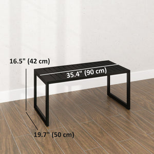 Outdoor Coffee Table with Slatted Top and Adjustable Legs for Garden, Patio and Lawn, Black