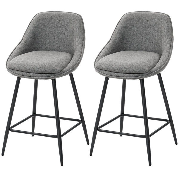 Set of 2 bar stools, dark grey