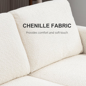 2 seater sofa with removable cushions and wooden frame, cream white