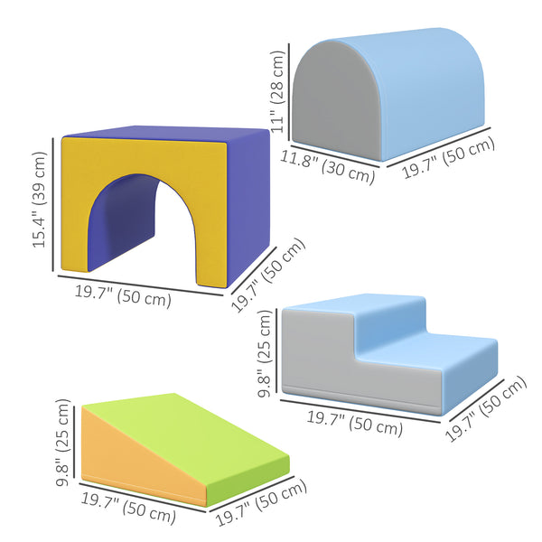 4-piece foam play set for toddlers and children, dark color