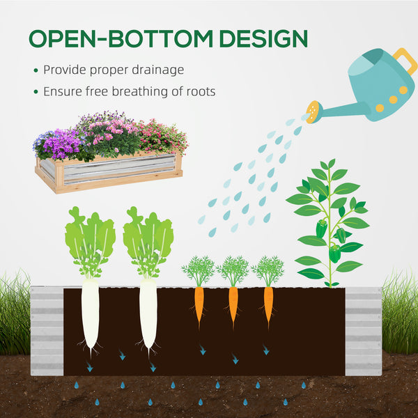 Raised garden kit with greenhouse, wooden cold frame