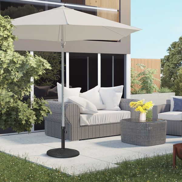 Round concrete parasol stand, black