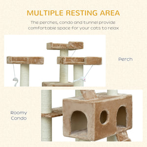 79" Cat Tree with Scratching Post for Kittens, Beige