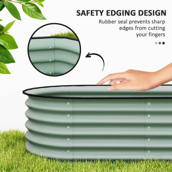 Galvanized raised planters with arched trellis