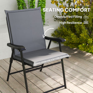 Garden Chair Cushions, Set of 2, with Ties, UPF 50+ Protection, Light Grey