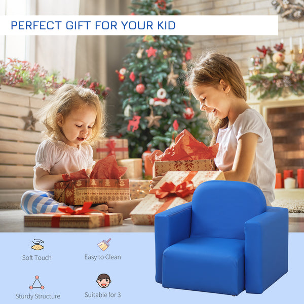 2 in 1 children's sofa, blue