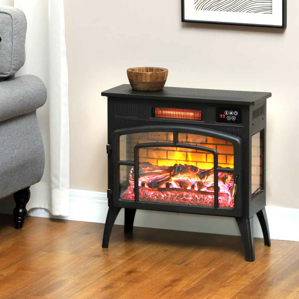 1500W Black Infrared Electric Fireplace