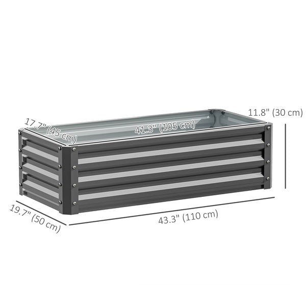 Galvanized Raised Garden Beds, Outdoor Planter Box, Set of 2, for Flowers, Herbs and Vegetables, Light Gray