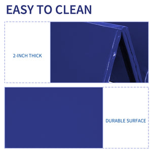 4'x6'x2'' Folding Gym Mat with Carry Handles, Blue