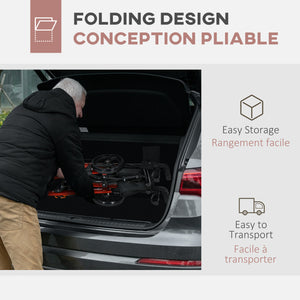 Senior walker with red seat and backrest