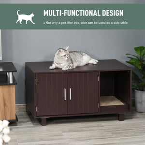 Litter box cabinet, brown