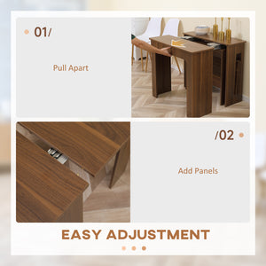 Extendable folding dining table for small spaces, seating up to 6 people