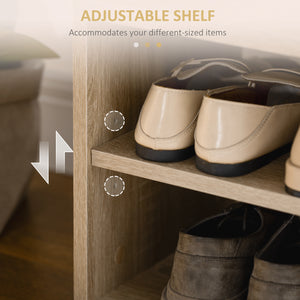 Shoe bench with padded cushion, natural color