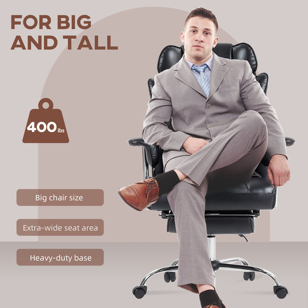 Massage office chair with 6-point vibration, black