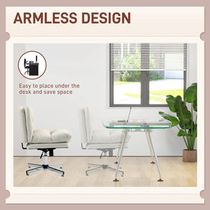 Office chair without armrests, beige