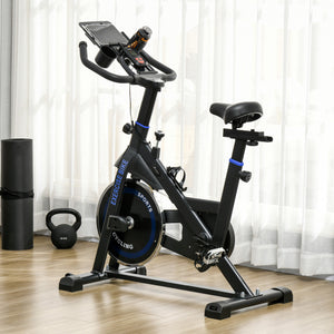 Adjustable exercise bike with LCD screen, adjustable resistance, black