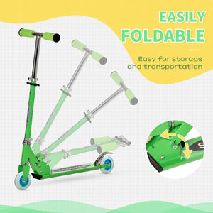 2-in-1 convertible scooter with wheels and snow, green