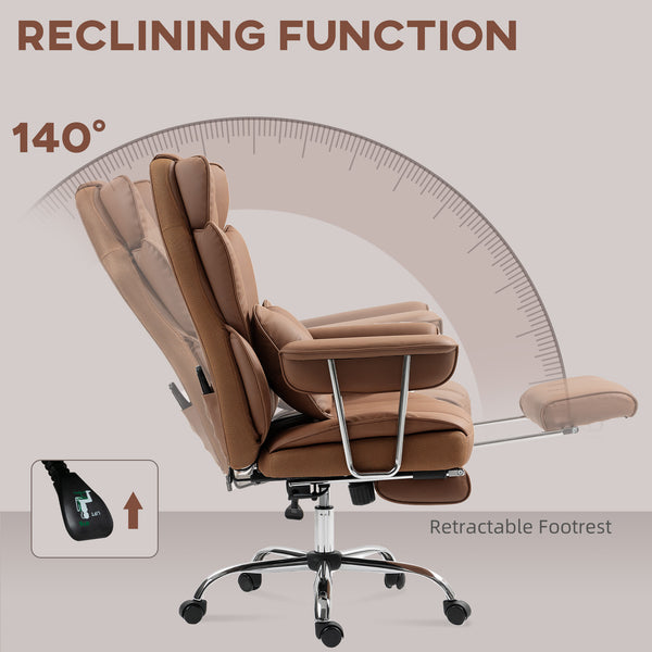 Massage office chair with 6-point vibration, brown