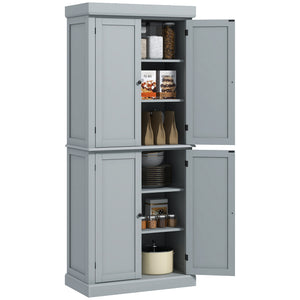 Kitchen cabinet with 4 doors, gray