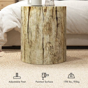 Tree stump side table