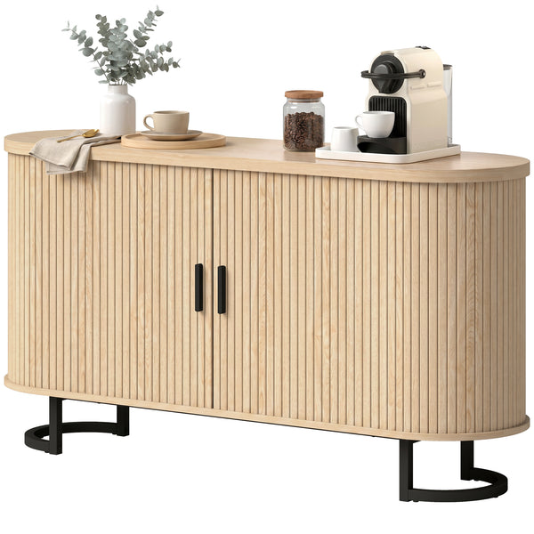 55" fluted sliding door sideboard, natural